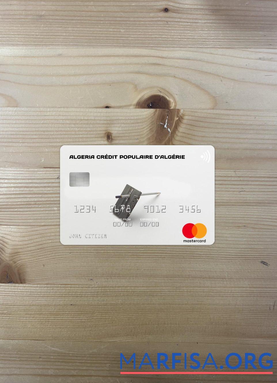 Realistic Algeria Crédit Populaire d’Algérie mastercard photolook front sample